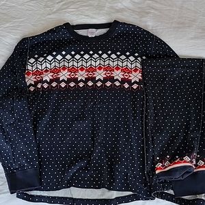 Hanna Andersson Long John Pajama Top and Bottom (size XL)